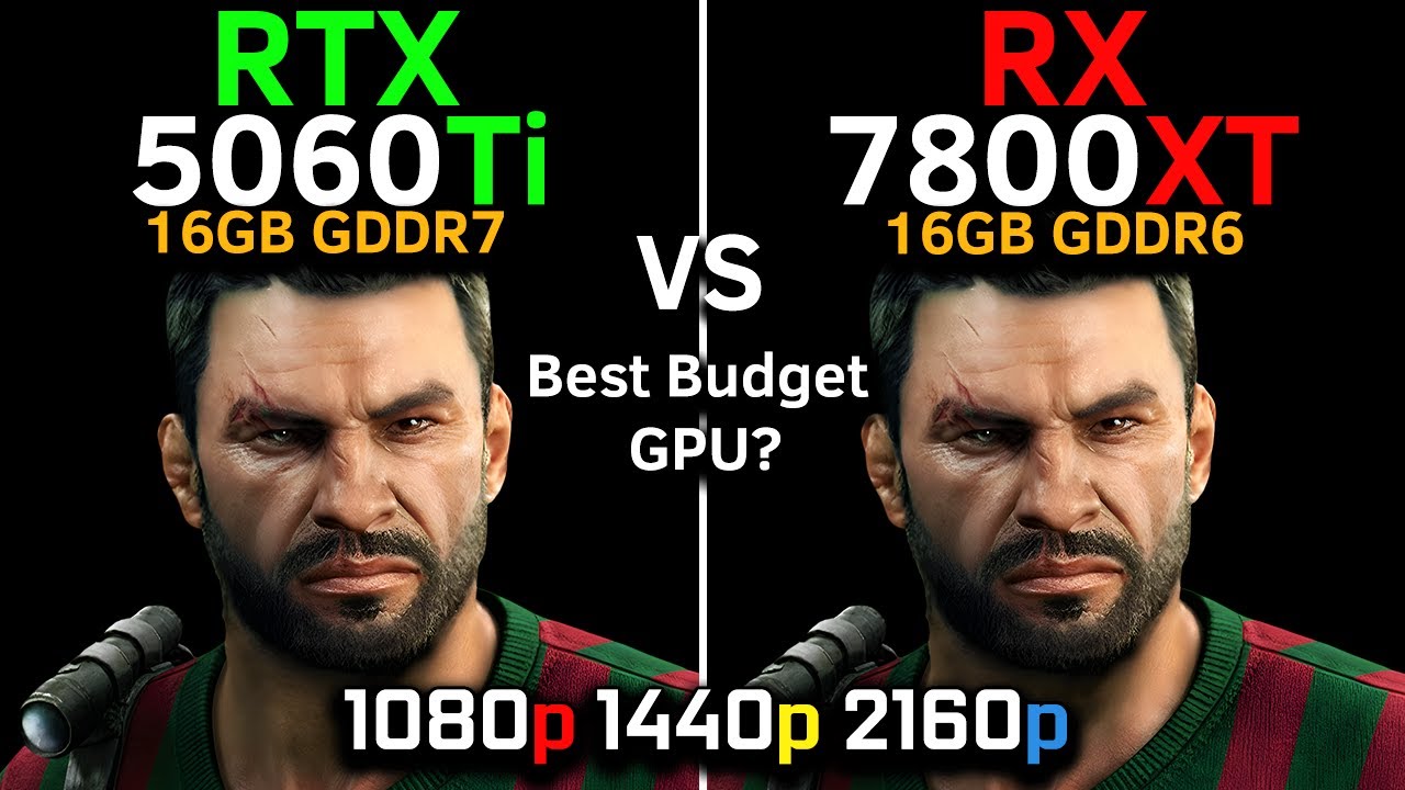 RTX 5060 Ti 16GB vs RX 7800 XT 16GB | 1080p, 1440p, 4K | Best Budget GPU? | Gaming Test 2026