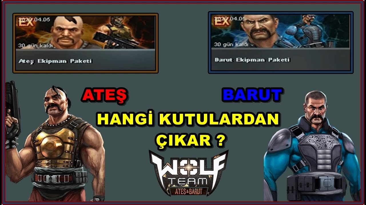 Wolfteam Ateş,Barut Karekterleri ve EKipmanları En Çok hangi Kutudan Çıkar ?