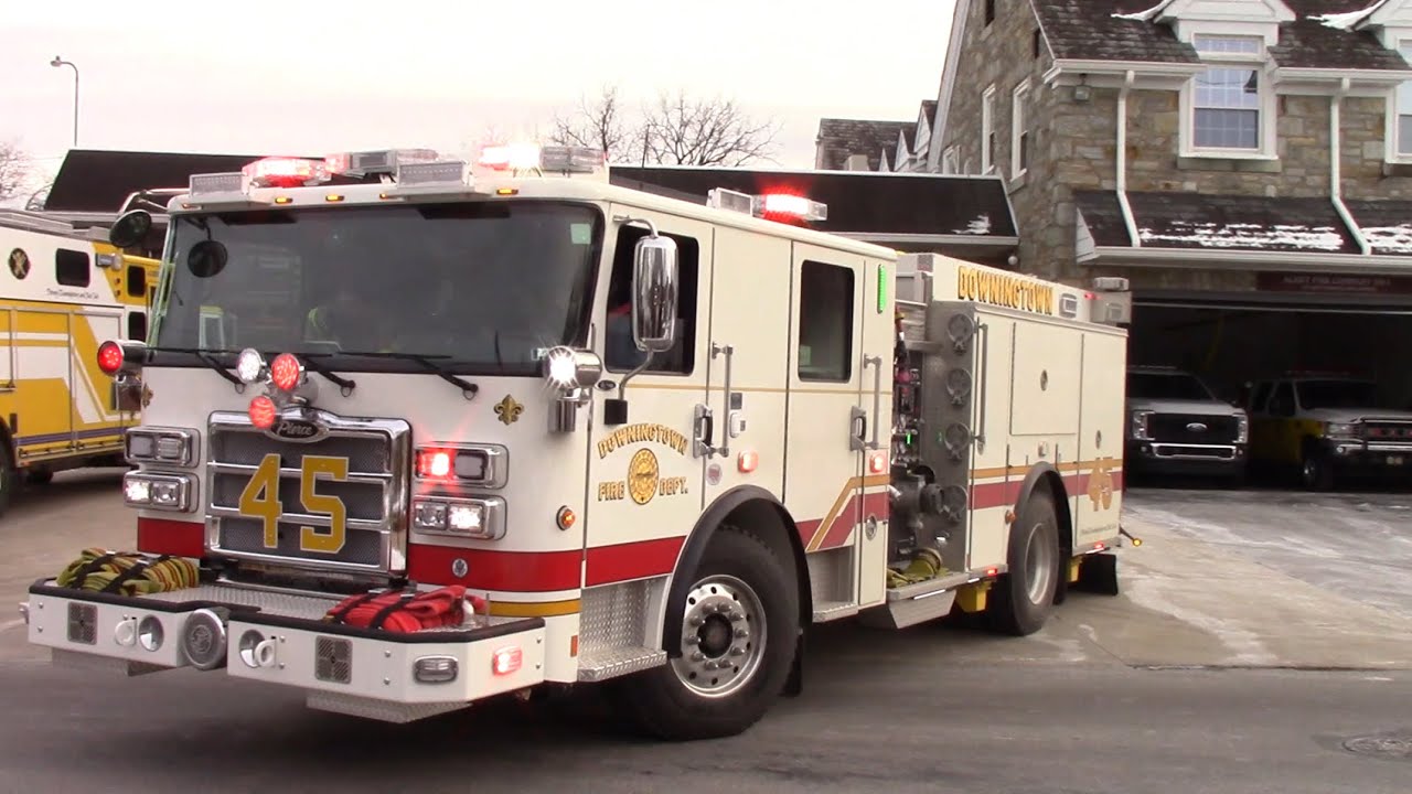Alert Fire Company of Downingtown Engine 45 Responding 