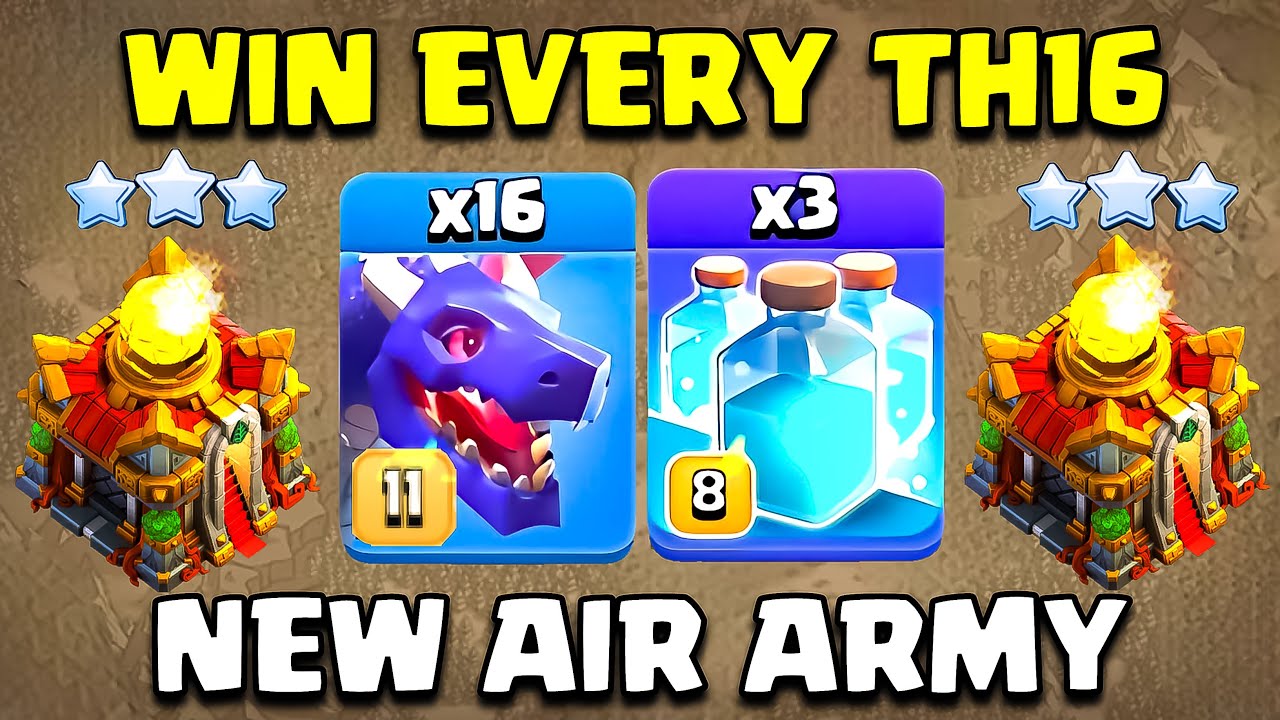 DESTROY UNDER 1.37SEC | TH16 NEW DRAGON With CLONE SPELL Attack Strategy | Clash of Clans