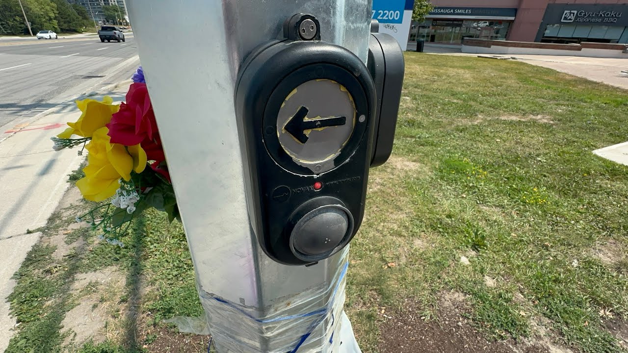Novax SoundSafe APS Crosswalk Buttons At Burnhamthorpe - Kariya Gate, Mississauga, ON, Canada