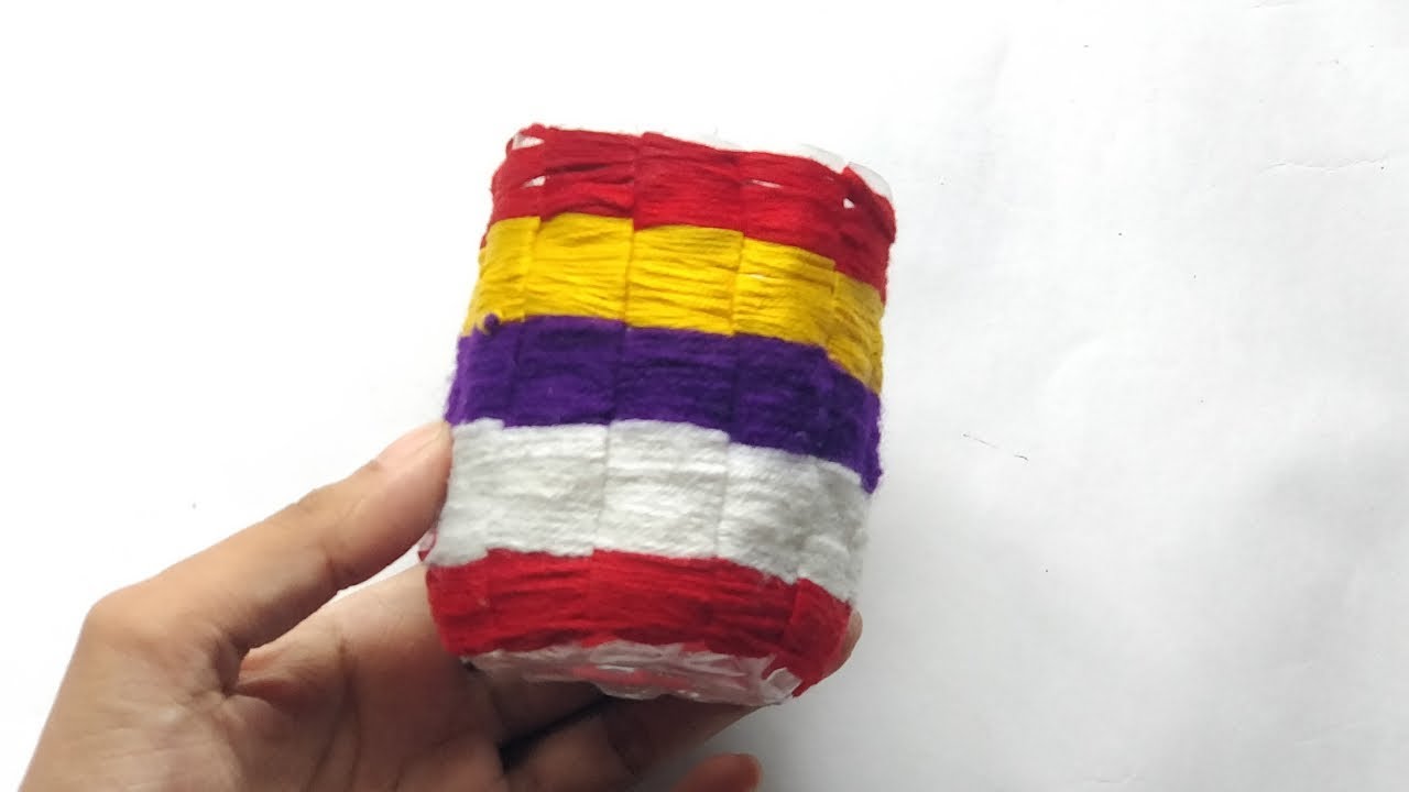 How To Make Vase With Plastic Bottle And Wool