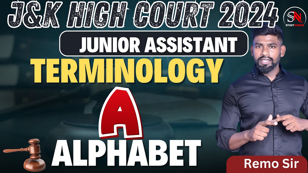 TERMS RELATED TO JUDICIARY (A) | JOB RELATED AWARENESS | JUNIOR ASSISTANT | JAMMU KASHMIR HIGH COURT
