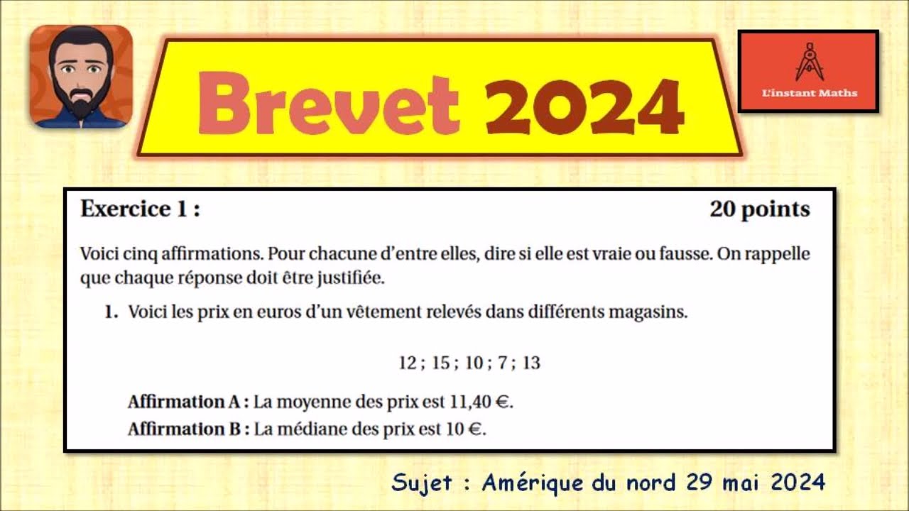 VRAI ou FAUX du Brevet Amérique du Nord 29 mai 2024