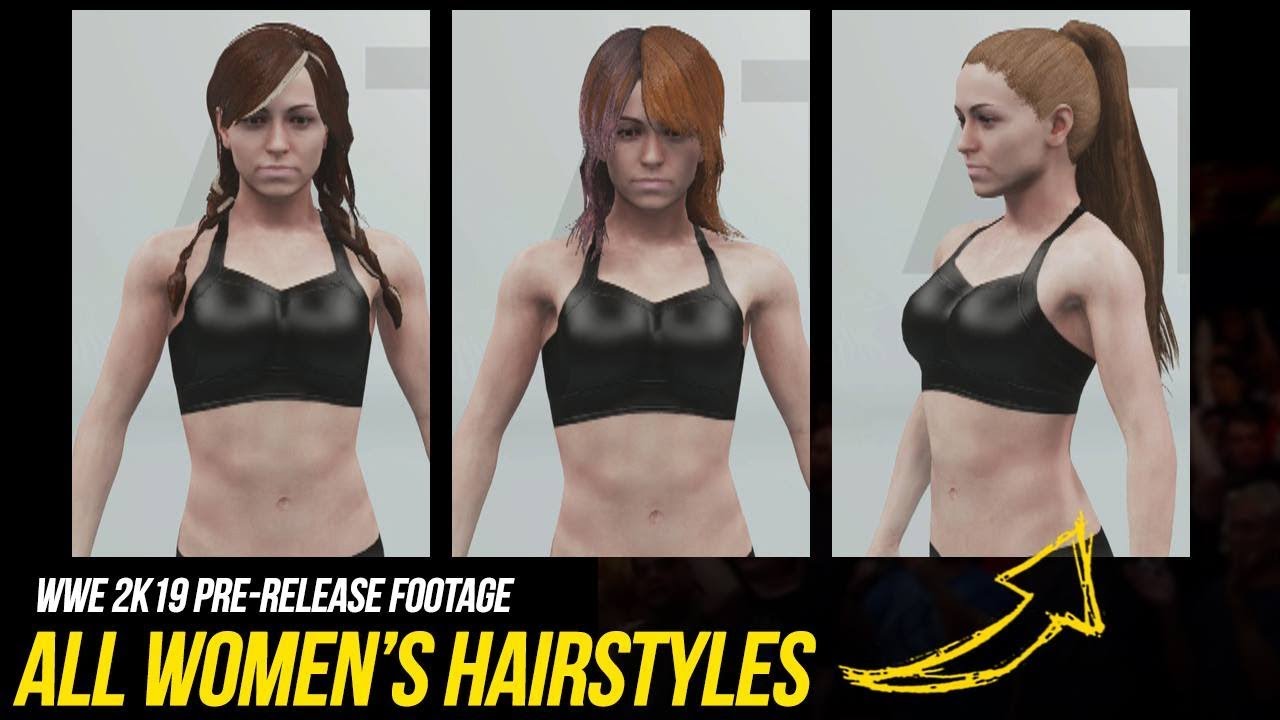 WWE 2K19: Creation Suite: All Women's Hairstyles! 