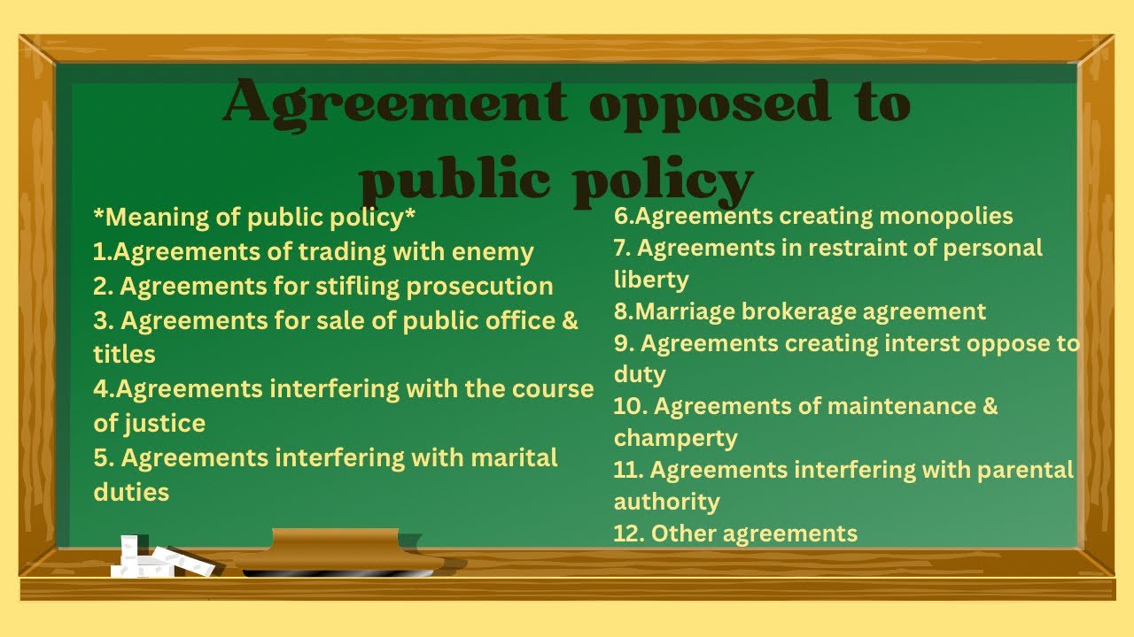 Agreement Opposed To Public Policy || Indian Contract Act 1872