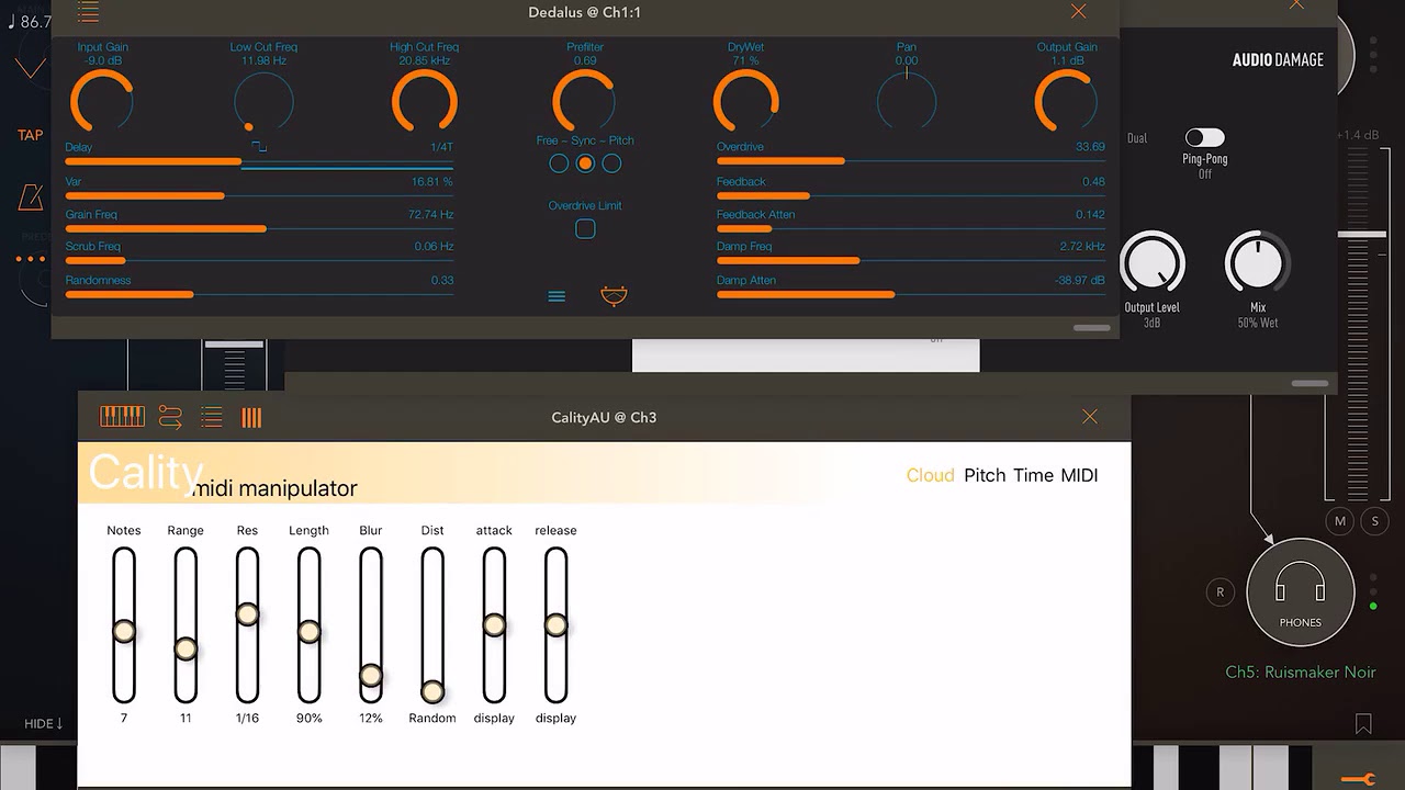 iOs shoegaze with Cality,ApeSoft Klevgrand,Audio Damage & Bram Bos apps