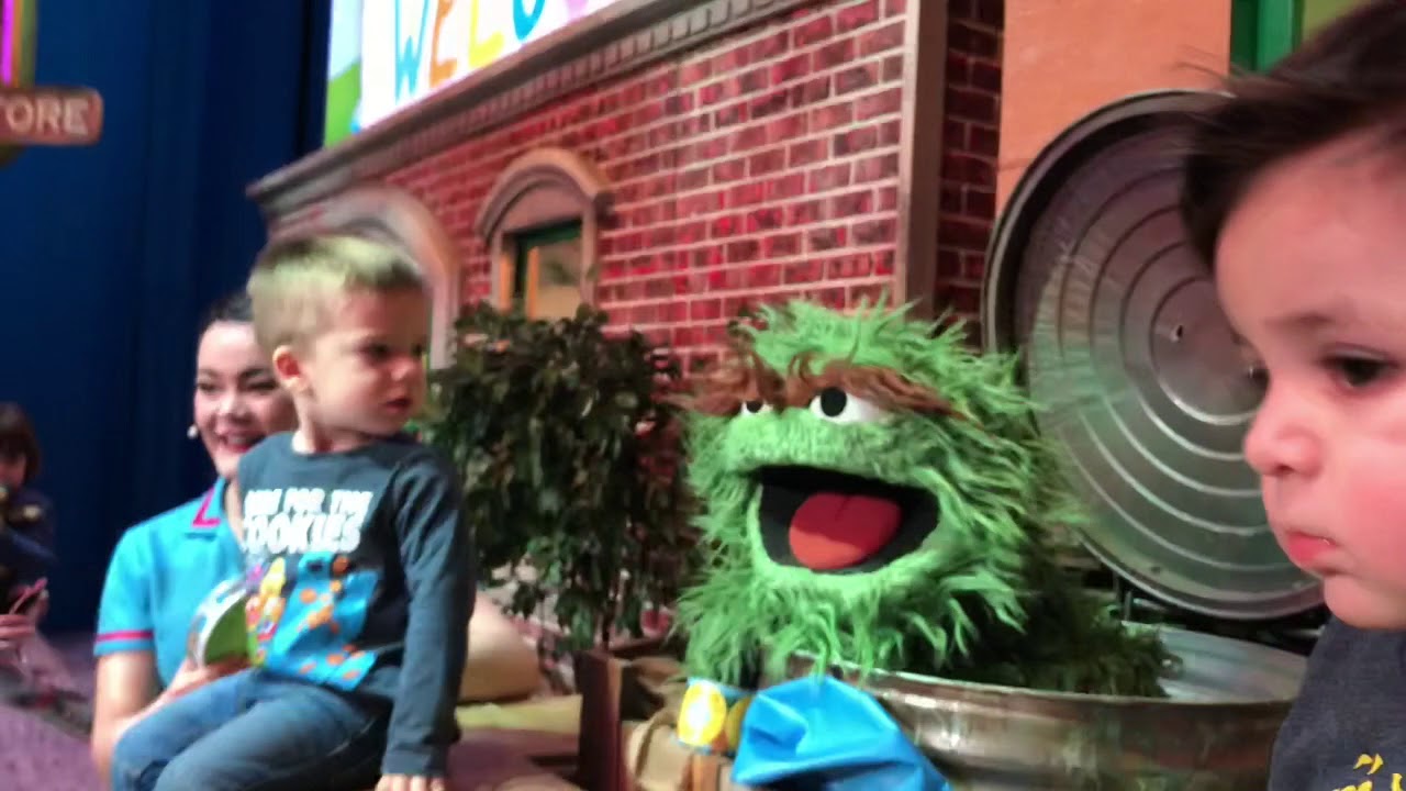Oscar the grouch! he loves trash!  preshow fun with Arlo