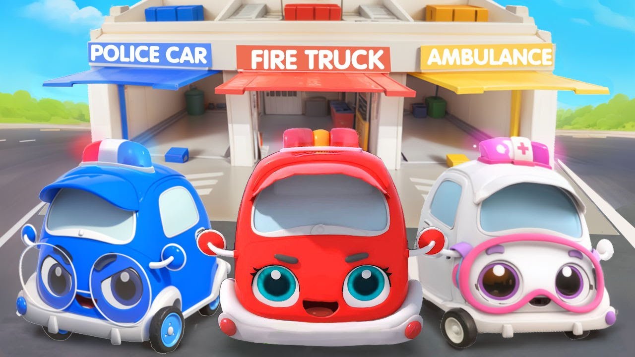 はたらくくるま★消防車、パトカー、救急車 | はたらく車 | 子供の歌メドレー | 赤ちゃんが喜ぶ歌 | 童謡 | アニメ | 動画 | ベビーバス| BabyBus