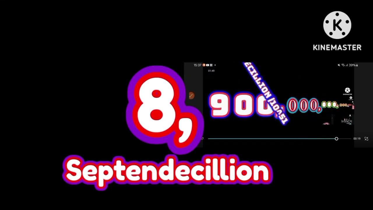 Numbers 0 to 1 Vigintillion with sound effects 