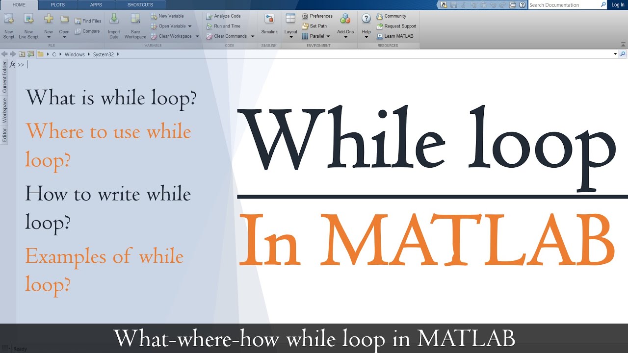 While loop in matlab | while loop syntax in matlab | While loop Matlab example | MATLAB TUTORIALS
