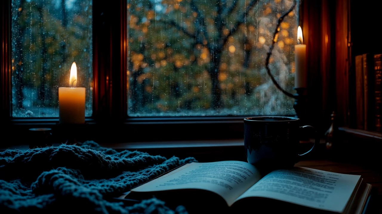 Rainy Window Reading Night 🌧️ | Cozy Study, Relaxing Rain, Deep Focus & Calm Mind Ambience
