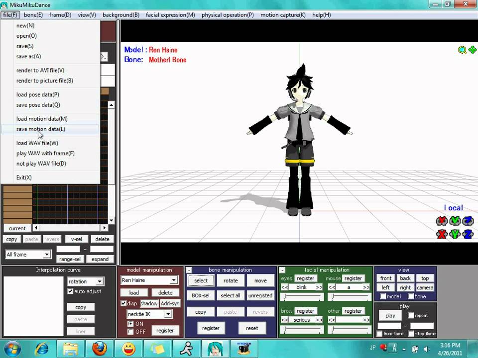 MMD How To Move Models With Motion Data