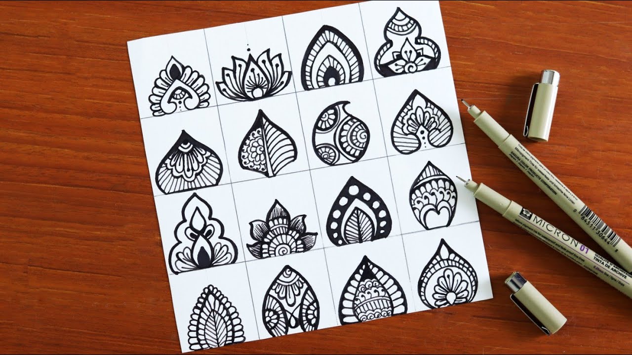 16 Easy Mandala petal designs | Mandala Tutorial