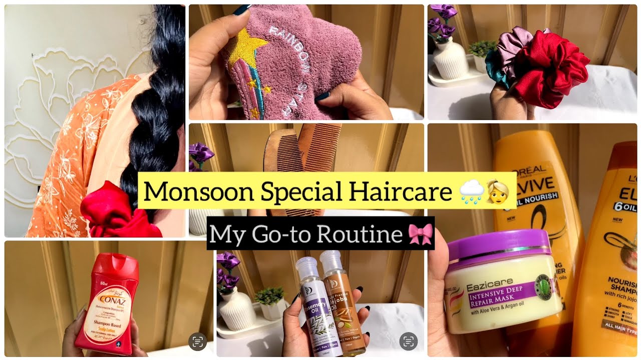 Monsoon Haircare for dry, frizzy hair 🌧️🎀 #haircare #monsoon