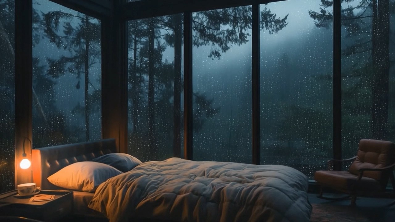 Peaceful Rain on Window & Calm Music 🛏️ Perfect for Deep Sleep