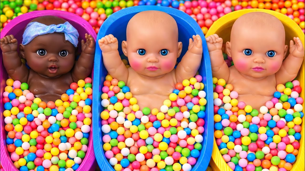 Full of 3 Rainbow BathTubs Candy with M&M's & Magic Slime Cutting Video 