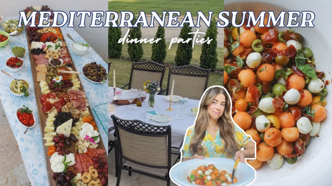 Mediterranean Diet Summer Dinner Parties | Melon Mozzarella Prosciutto Salad | Feeling Very Sick 🤧