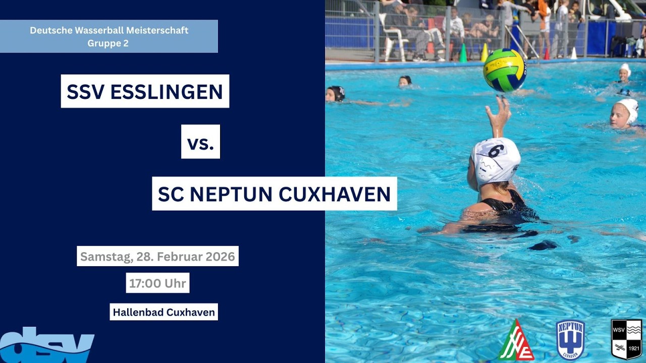 Wasserball Live: SSV Esslingen vs. SC Neptun Cuxhaven | U16 Deutsche Meisterschaft