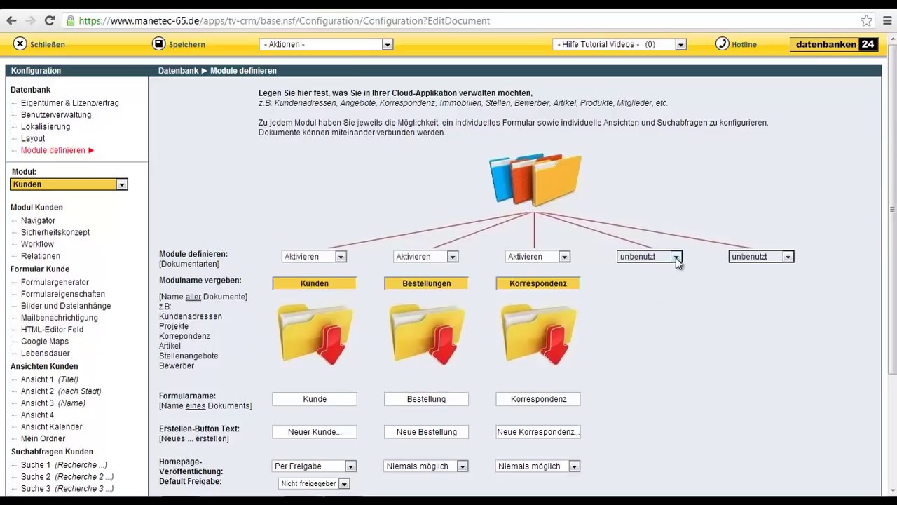 datenbanken24 Tutorial: Module definieren