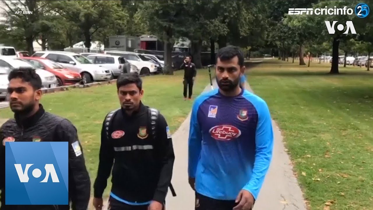 Footage of Bangladesh cricketers walking to safety after New Zealand mosque shooting