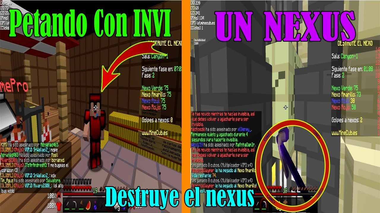 PETANDO NEXUS CON POCION DE INVISIBLE CON EL KIT ESPÍA DESTRUYE EL NEXUS