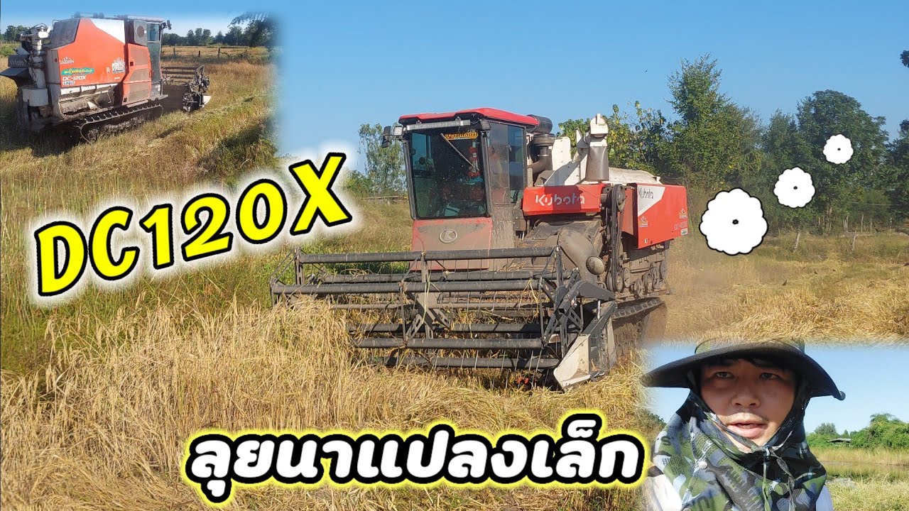 รถเกี่ยว《 DC120X  》เกี่ยวนาแปลงเล็ก  สู้สุดใจ เพราะข้าวใกล้จะหมดแล้ว #คูโบต้า #รถเกี่ยว #ช่างคูโบต้า