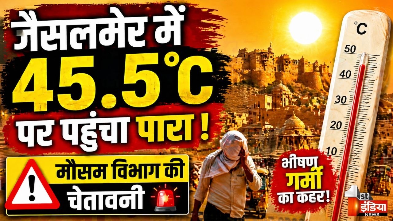 Jaisalmer Weather Update: जैसलमेर में 45.5&deg;C पर पहुंचा पारा, राहत नहीं, मौसम विभाग की चेतावनी
