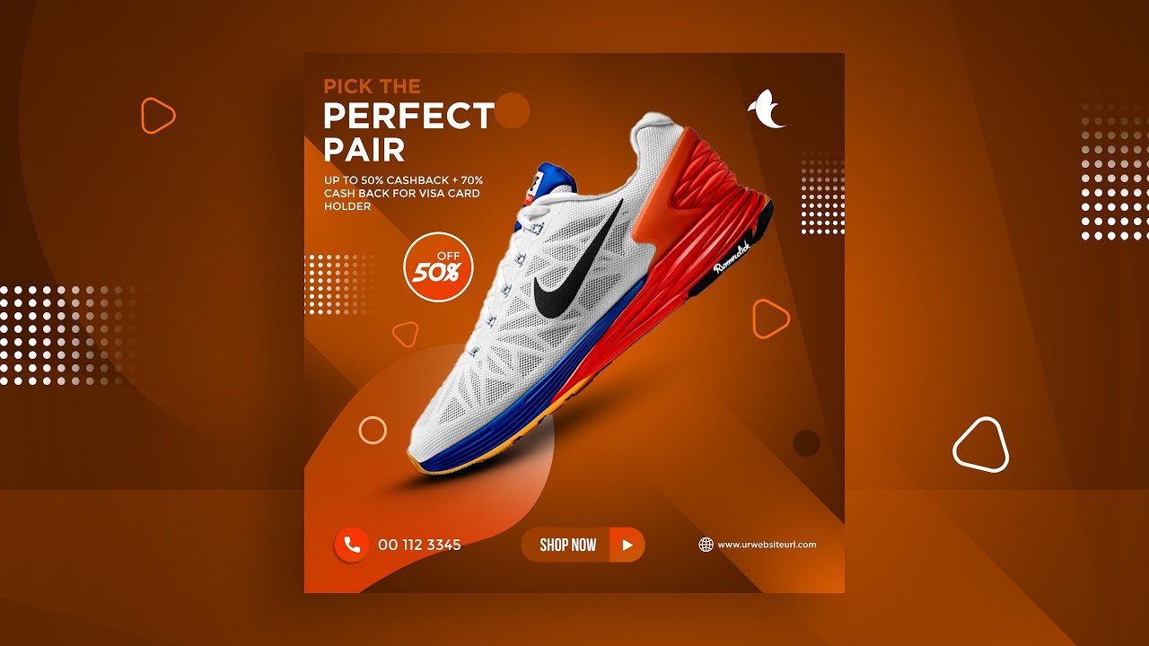 How to Make a Sports Product Banner Design | Adobe Photoshop Cc