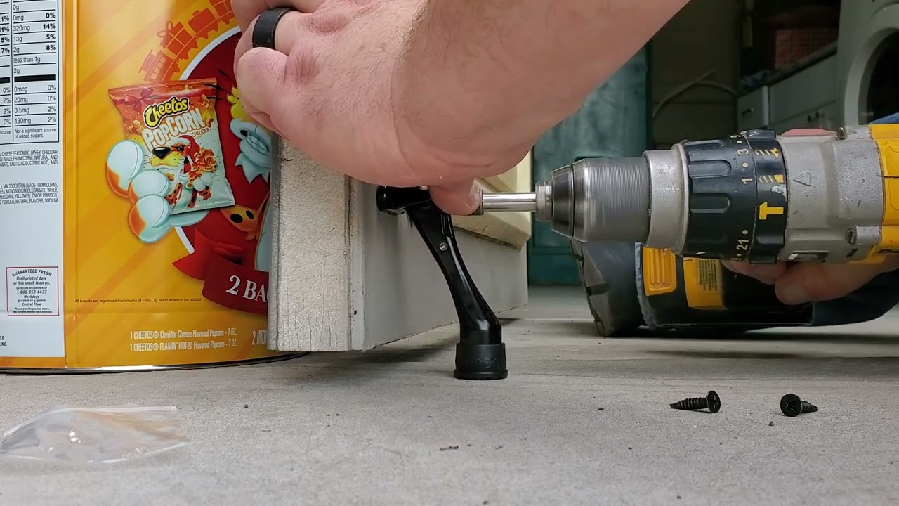 one touch spring loaded door stopper installation and review