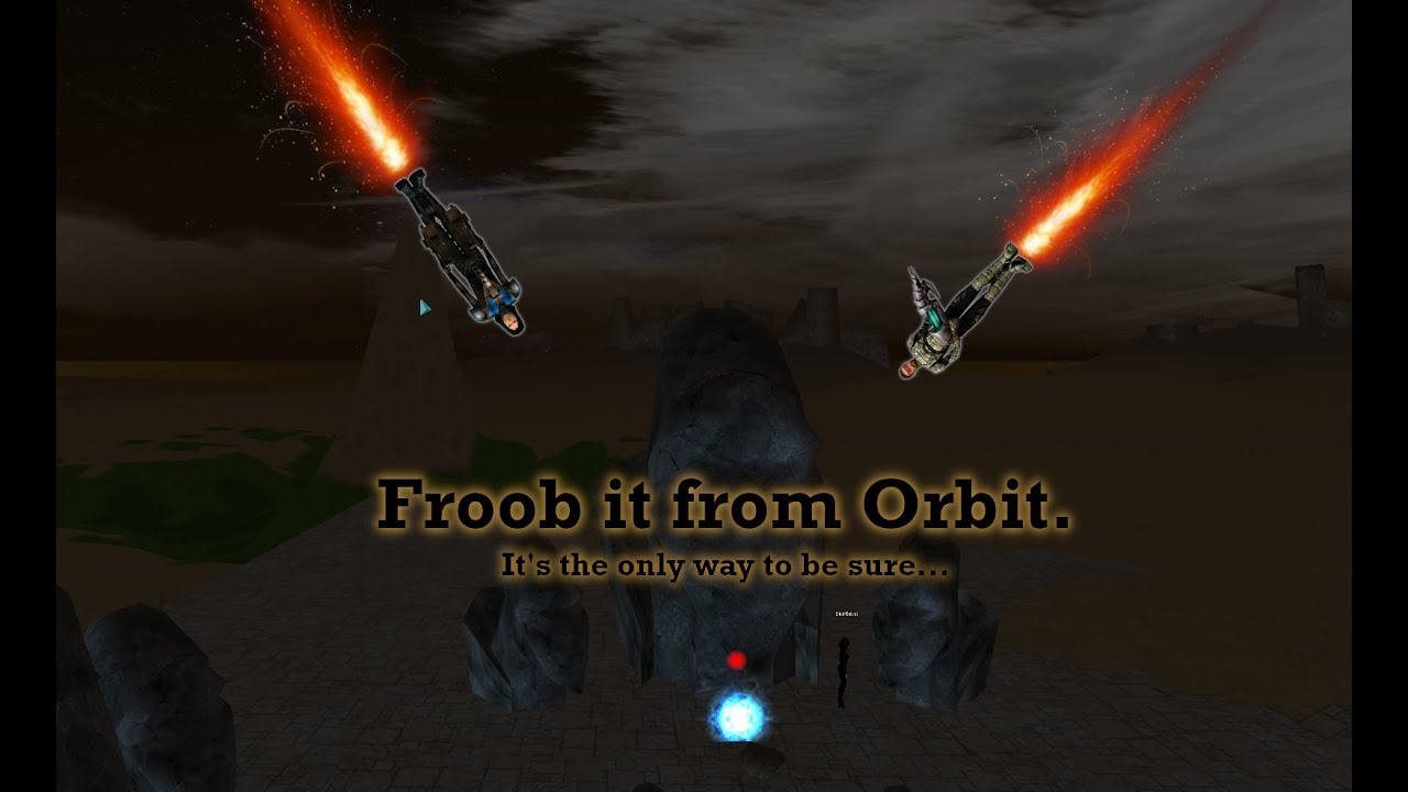 Getting an IS Permakey with my gaggle of Froobs (Anarchy Online).