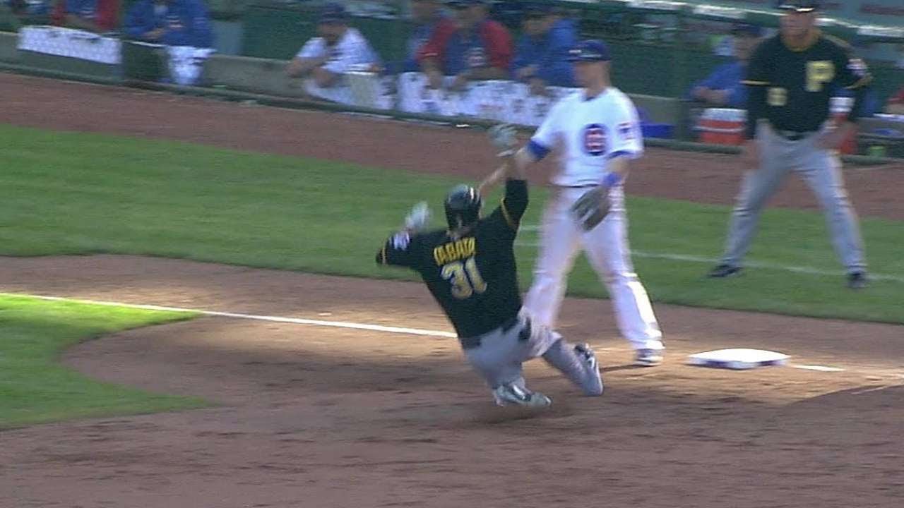 PIT@CHC: Tabata rips an RBI triple into the gap