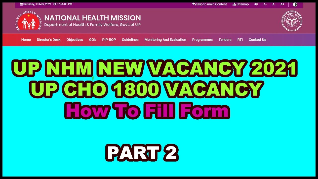 HOW TO FILL UP NHM CHO 1800 VACANCY PART 2