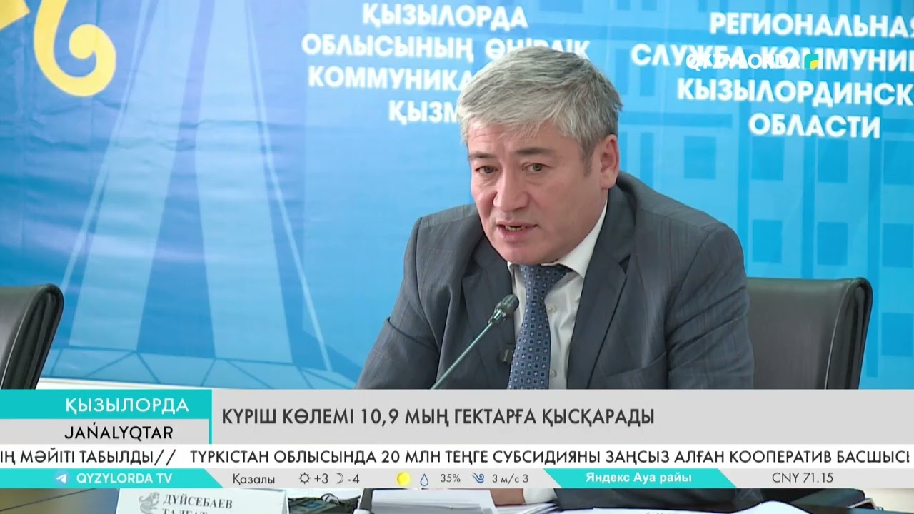 Күріш көлемі 10,9  мың гектарға қысқарады