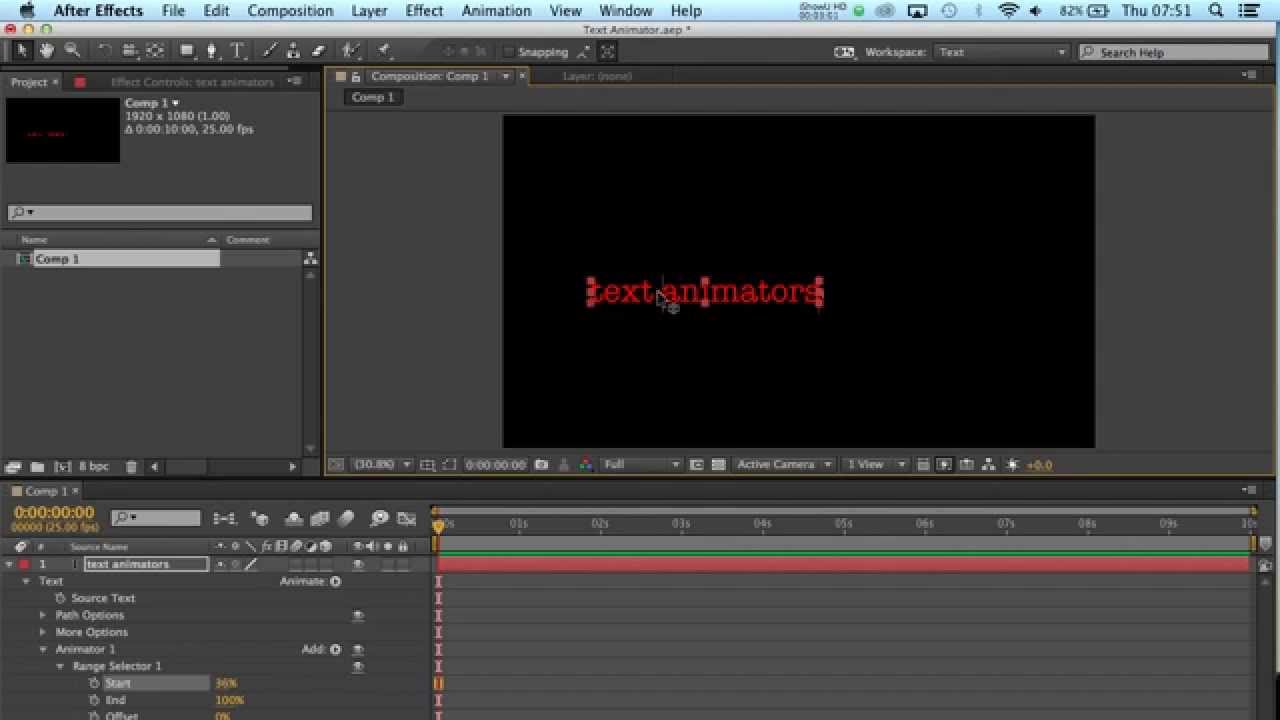 Text Animators Pt 1 After Effects CC