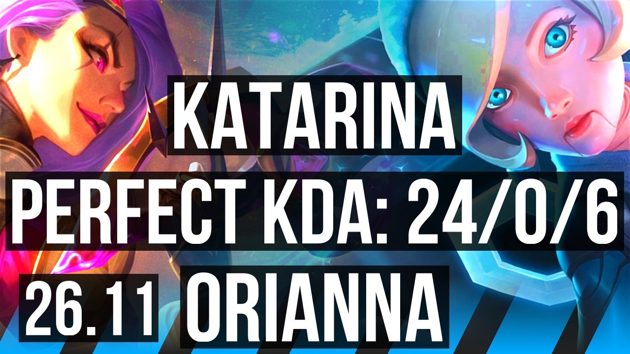 KATARINA vs ORIANNA (MID) | Perfect KDA: 24/0/6, Dark Harvest | KR Master | 26.11