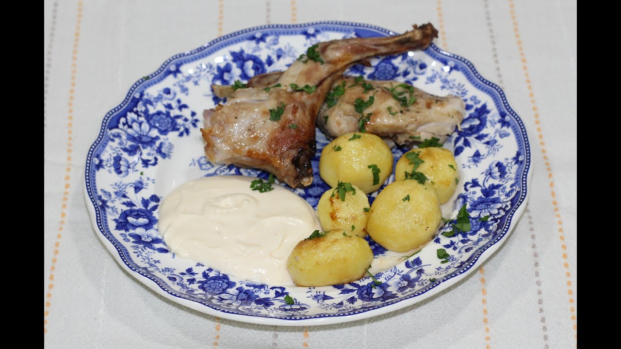 Receta casera - Conejo al horno con alioli