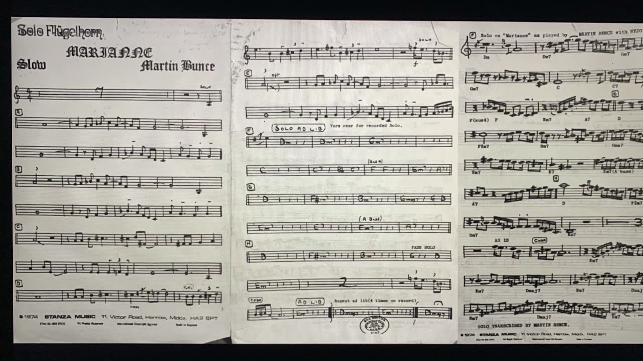 Marianne - Martin Bunce & NYJO 1974
