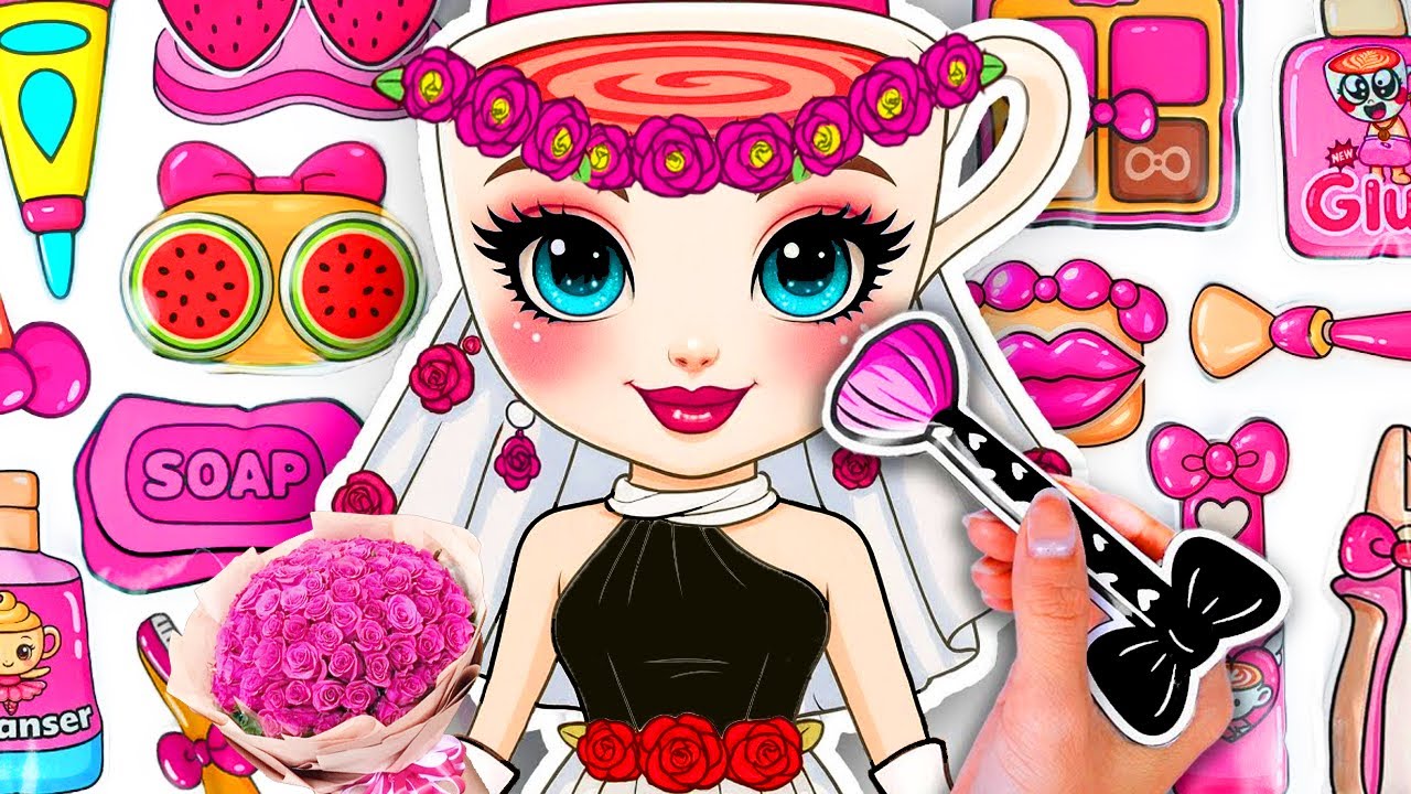 🌸Paper DIY🌸Cute BRAINROT BALLERINA CAPPUCCINA BRIDAL 🩰👰🏻‍♀️ Skincare + Makeup + Nails💄🎵Blind Bag