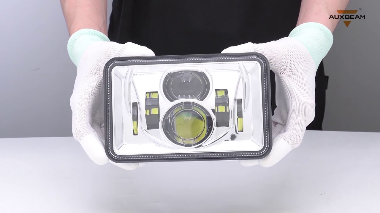 4X6 Inch 55W Square Sealed Hi-Lo Beam LED Headlight  (Chrome, 2 pcs/set)