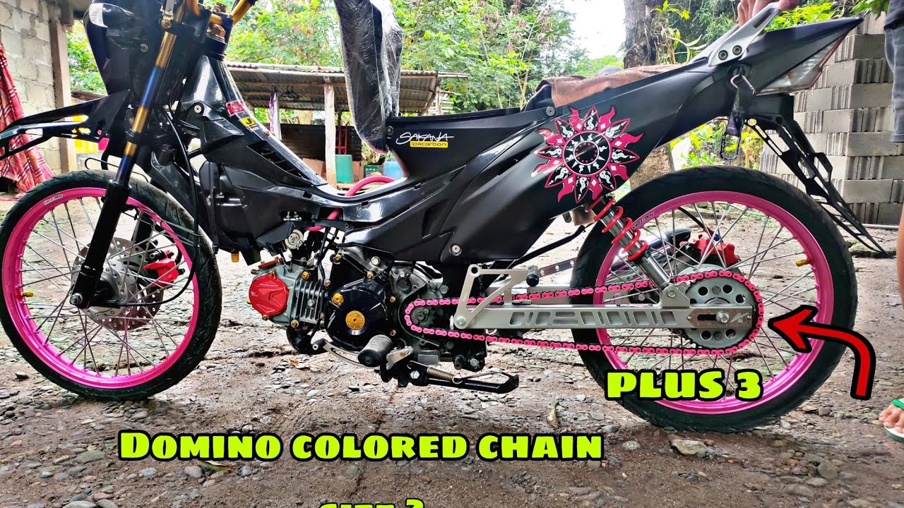 Domino Colored Chain | para sa plus 2 swing arm | xrm 125 Fi street bike