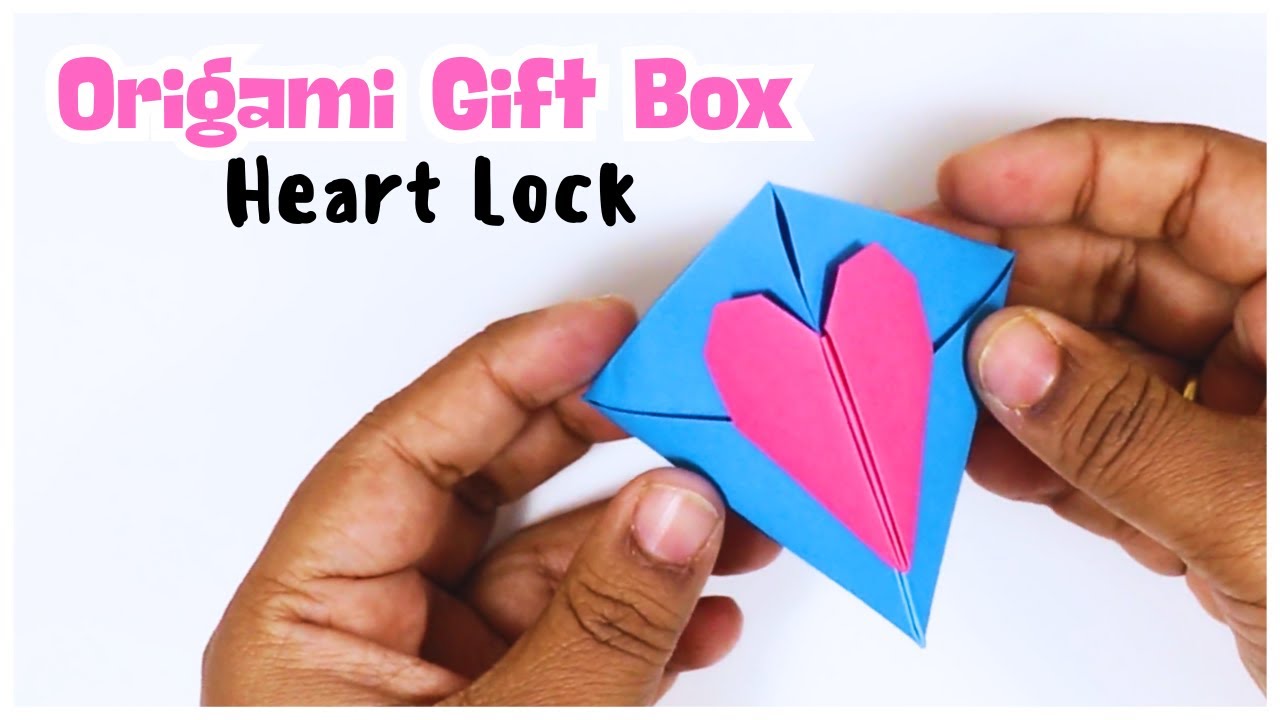 How to Make an EASY Origami Gift Box with Heart Lock ❤️ DIY Paper Box (No Glue!)