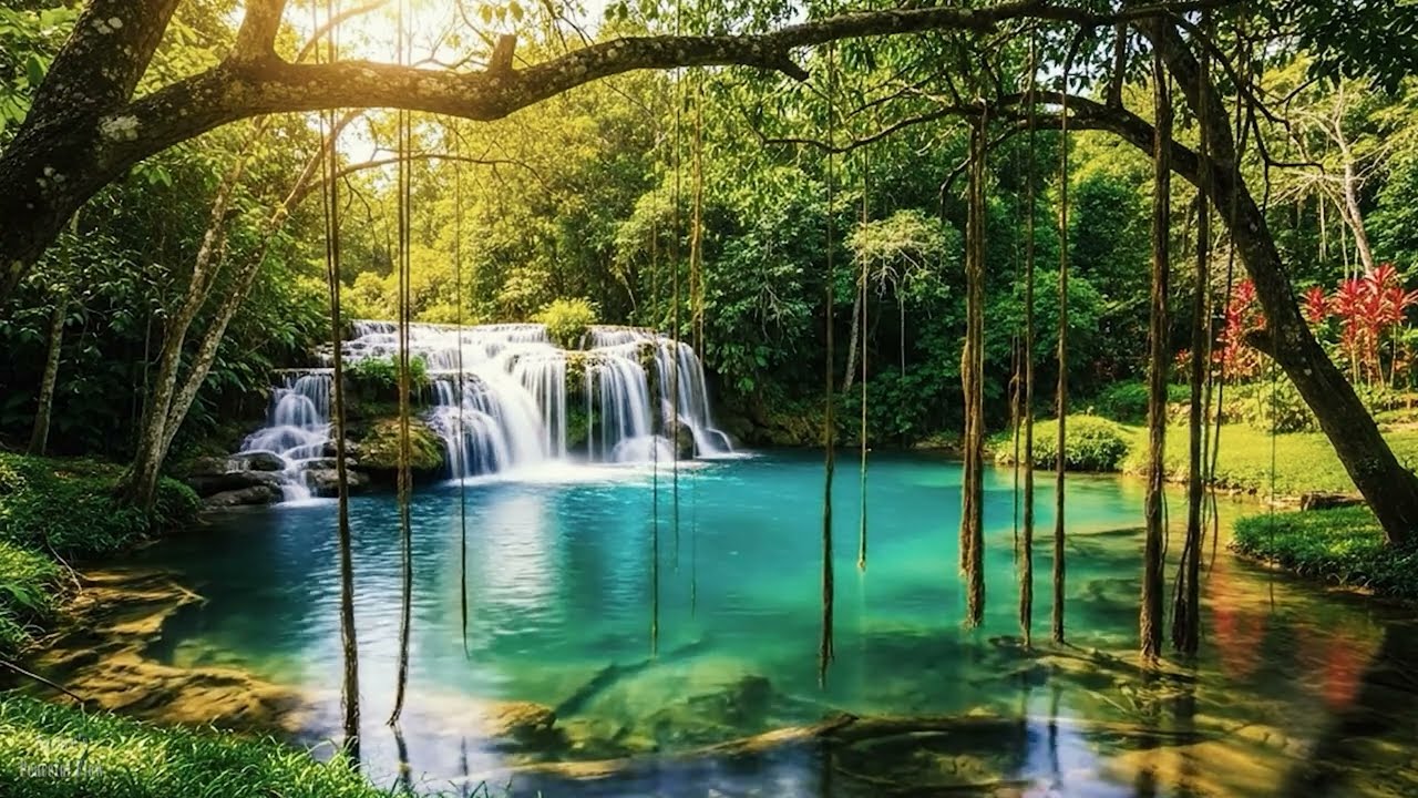 Crystal Clear Waterfall for Sleep | 3 Hours Relaxing Water White Noise
