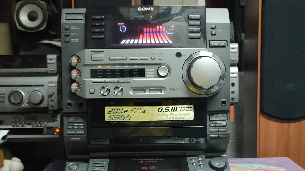 ตัวเครื่องเสียง  SONY LBT-LV100AV 5500W  เพิ่มเติมฟังก์ชันบลูทูธและเล่น USB ได้ เทปคาสเซ็ทยังเล่นได้