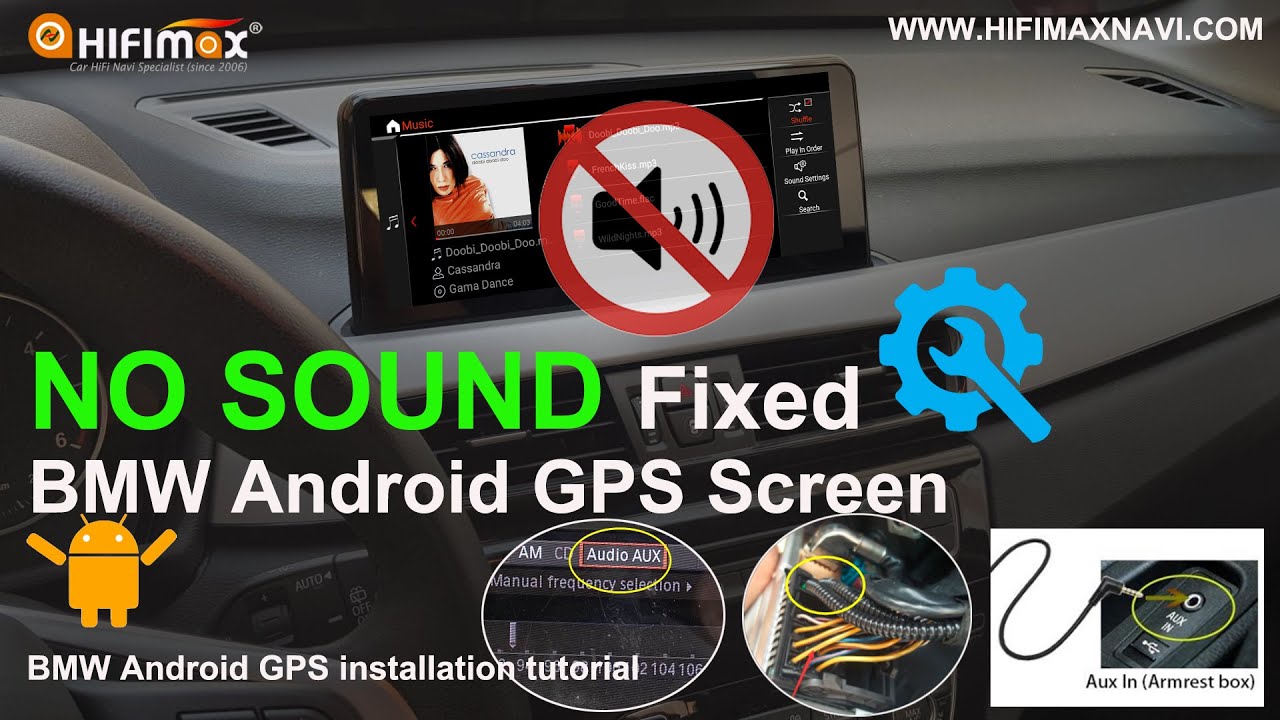 BMW Android Navi GPS screen NO Sound Without Audio Fixed