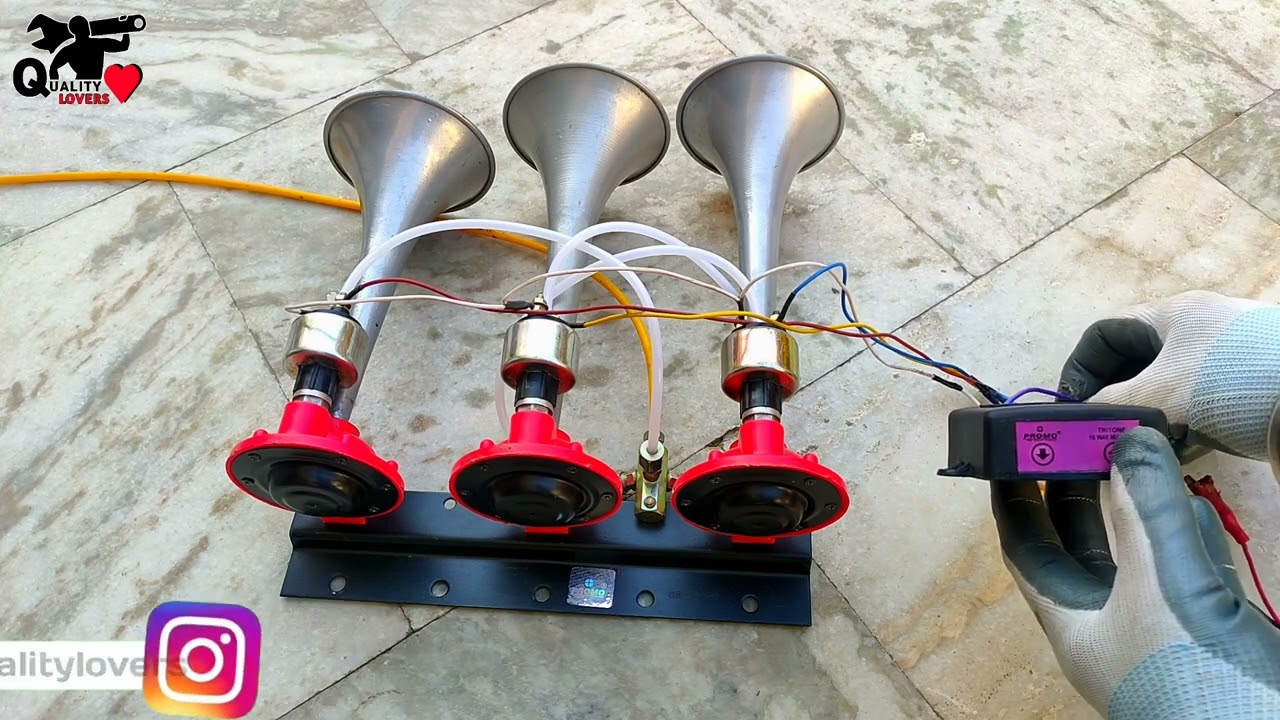 Promo 3 Pipe Air Pressure Horn | 16 Way Digital Tunner | Truck Horn | Quality Lovers | 2024