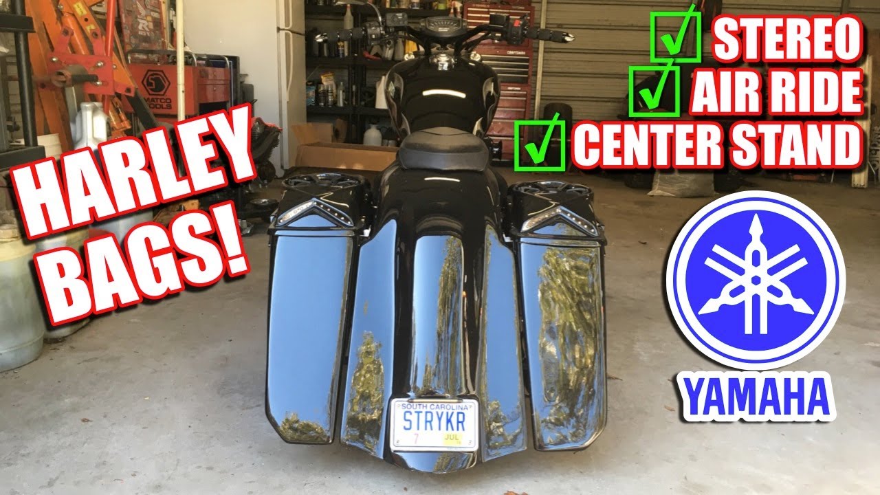 YAMAHA STRYKER STRETCHED BAGGER CONVERSION! WITH FRONT AND REAR AIR RIDE! - COMPLETE BUILD BREAKDOWN