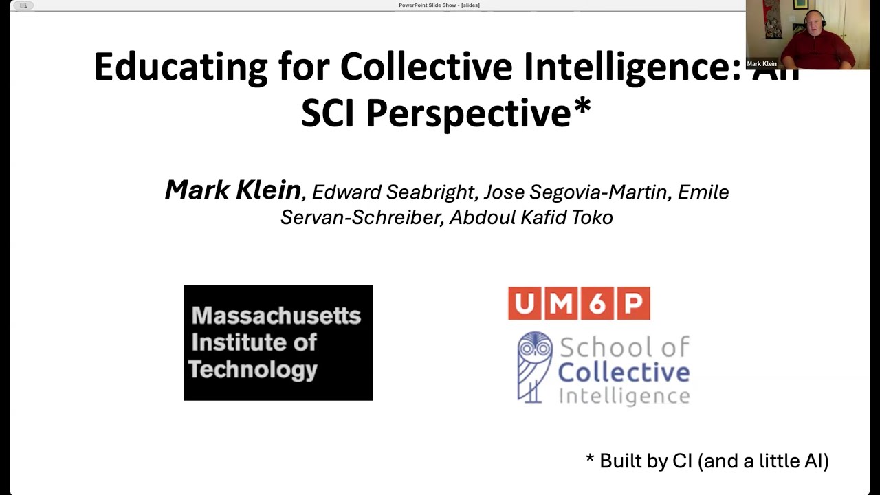 Mark Klein — Educating for Collective Intelligence: An SCI Perspective