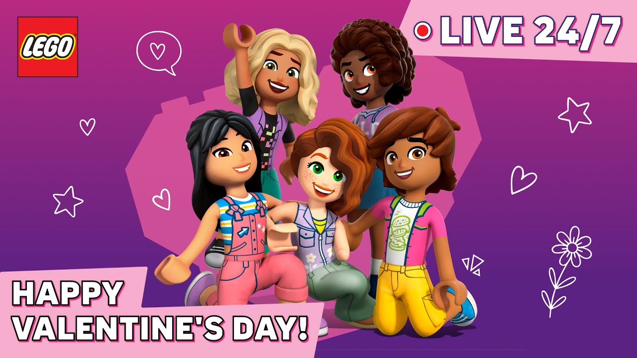 🔴 LIVE LEGO Valentine’s Special 💘 🫶 Love, Friendship & Fun Cartoons for Kids 🍿