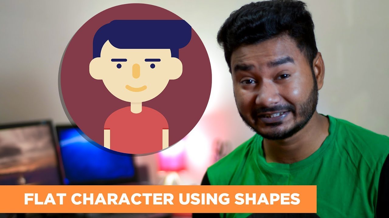 Draw a Flat Character Using Shapes | EP 17 | Basic to Advance illustrator CC Bangla Tutorial